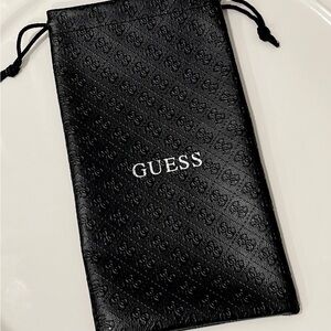 GUESS Black Embossed Logo Pouch